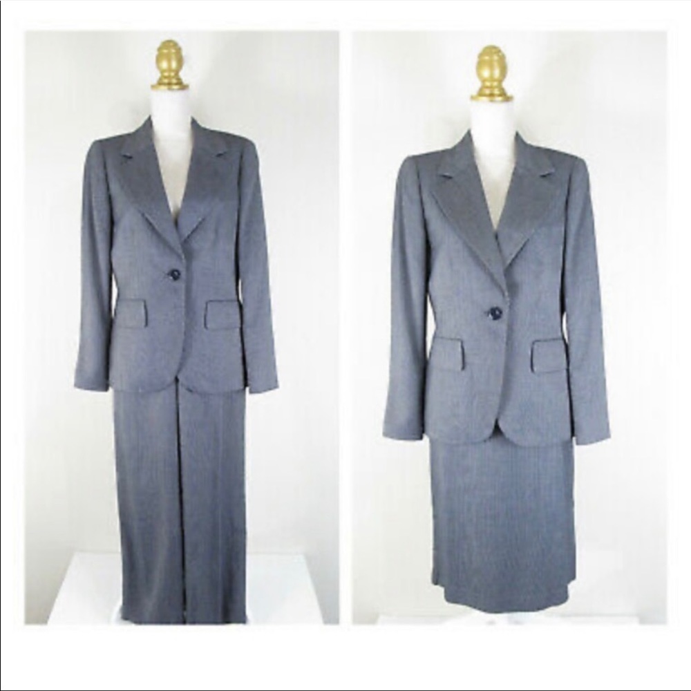 Carlisle Womens Gray Tweed 3 Piece Pant Skirt
Suit Set Size 10 8 Formal Career